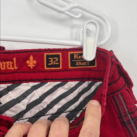 Rock Revival Bold Red Jean Shorts Size 32 - Picture 3 of 7